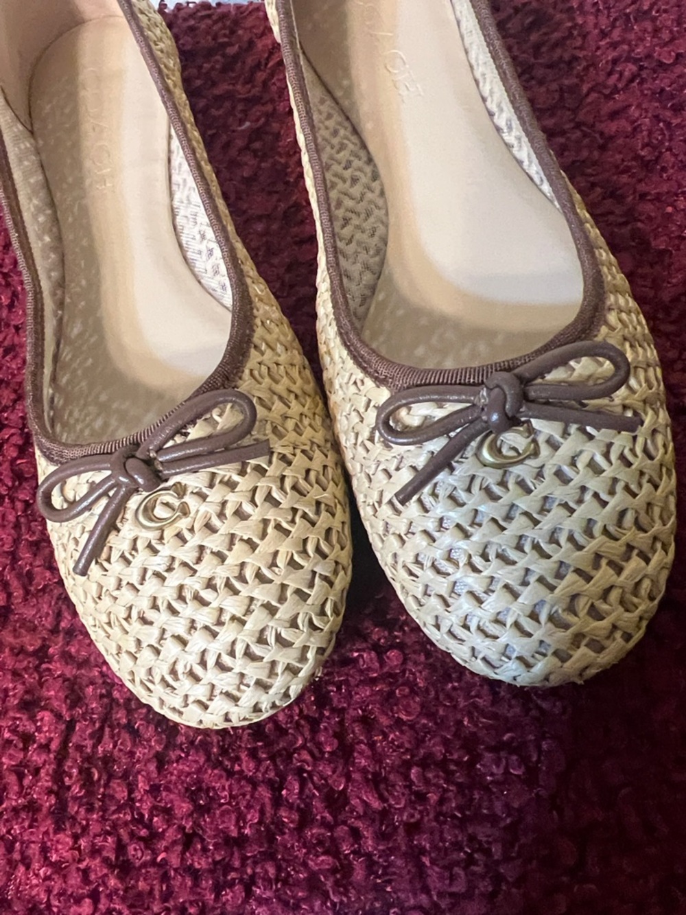 ABIGAIL FLAT Raffia Coach Ballet Flats Size 6.5 - Picture 4 of 14